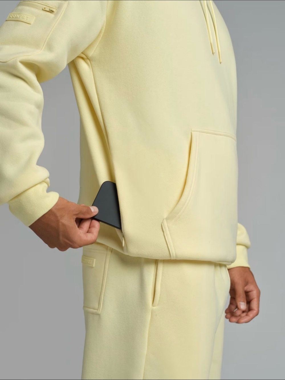 Comfrt Airplane Travel Mode Hoodie Unisex in Buttercream Size 2XL - Picture 3 of 7